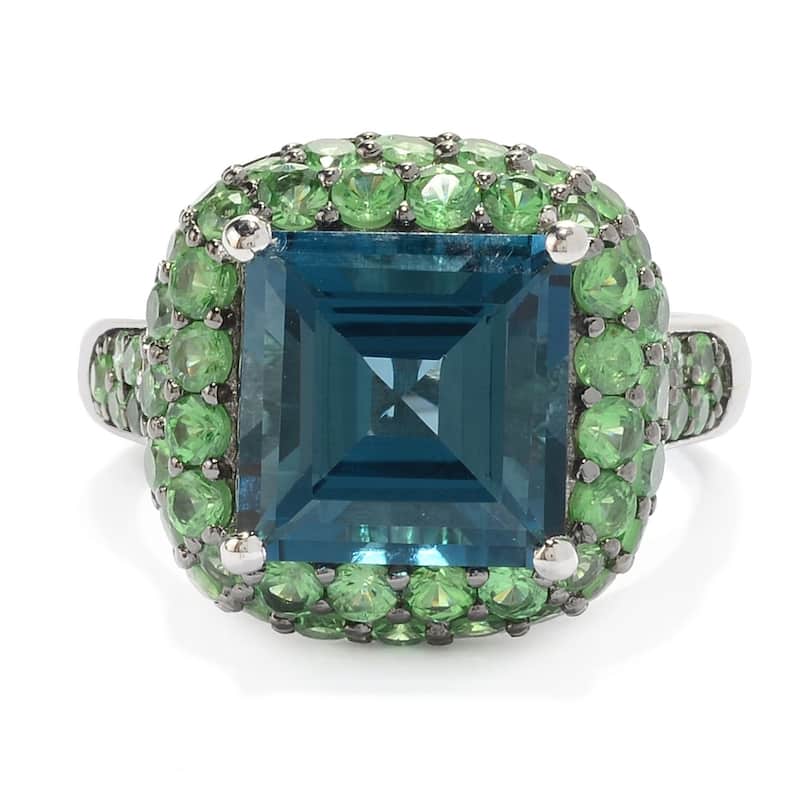 Sterling Silver 6.85ctw Multi Gemstone Ring