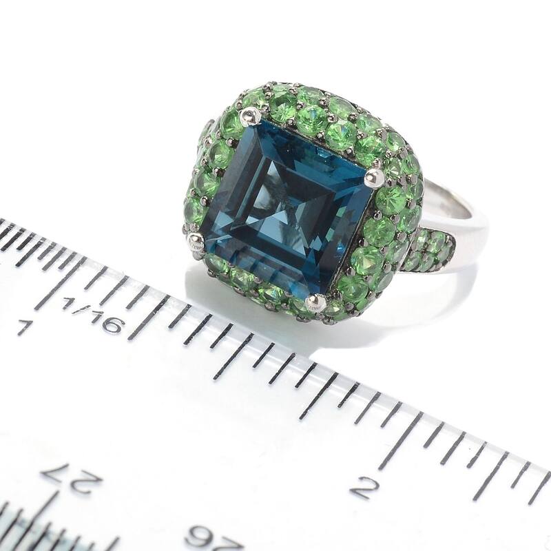 Sterling Silver 6.85ctw Multi Gemstone Ring