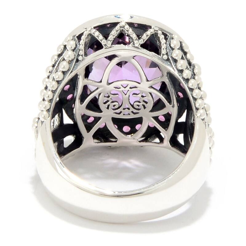 Sterling Silver 8.14ctw Oval Pink Amethyst & Rhodolite Ring