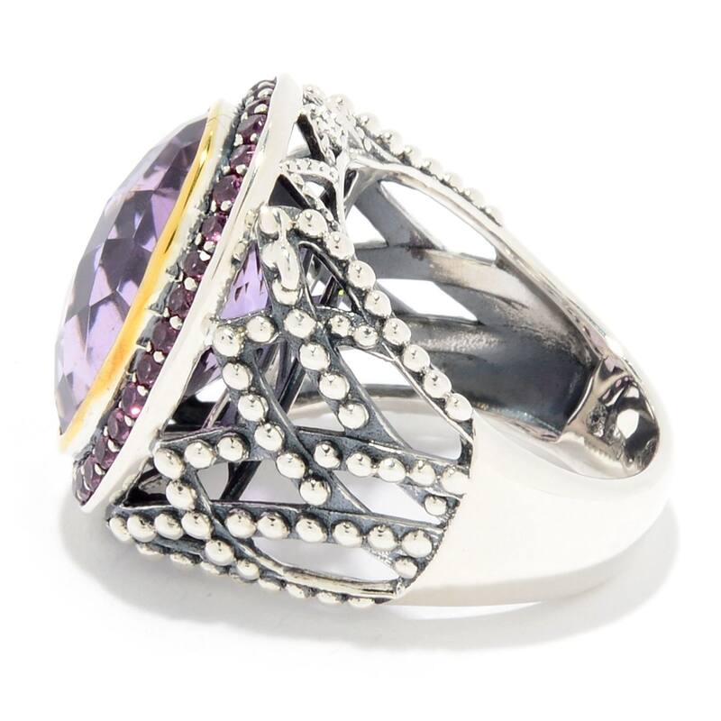 Sterling Silver 8.14ctw Oval Pink Amethyst & Rhodolite Ring