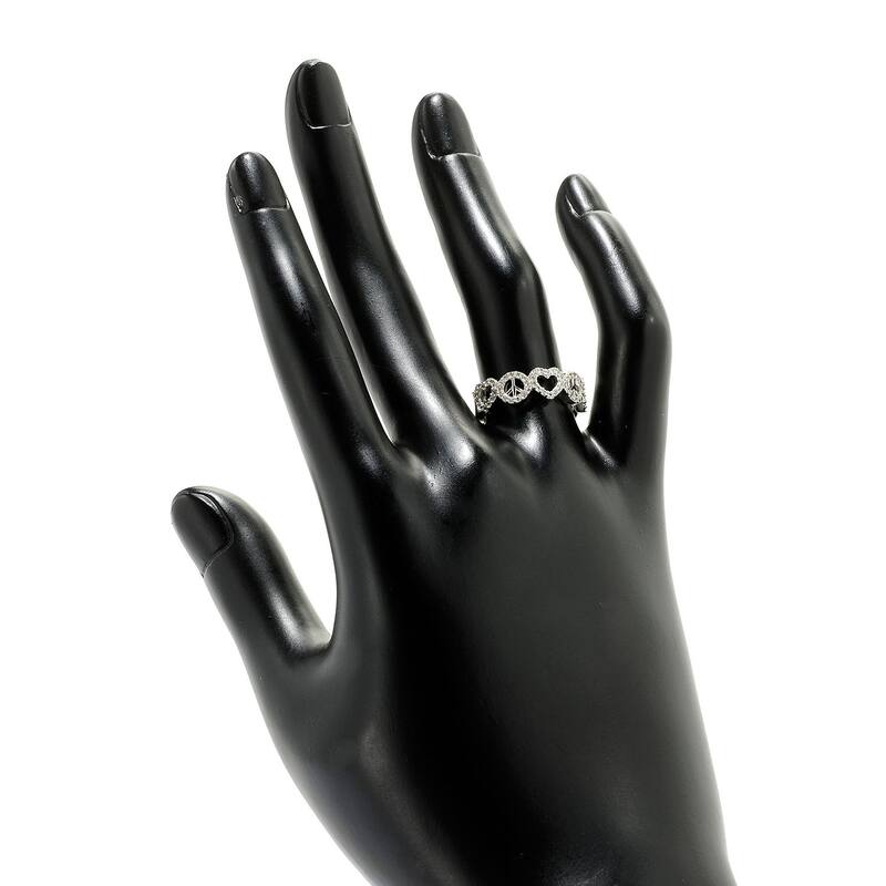 Sterling Silver White Zircon Eternity Band Ring