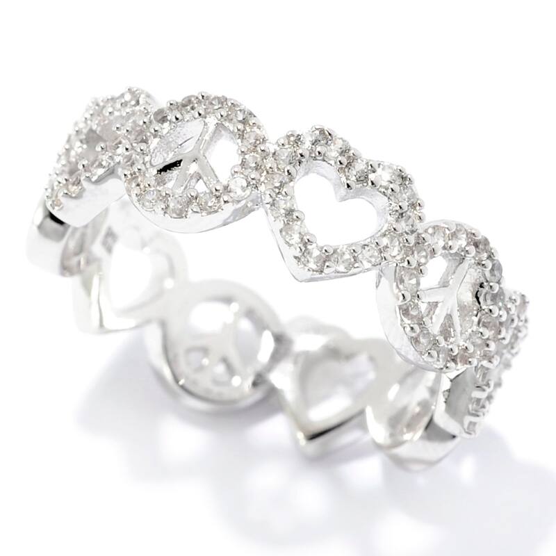 Sterling Silver White Zircon Eternity Band Ring