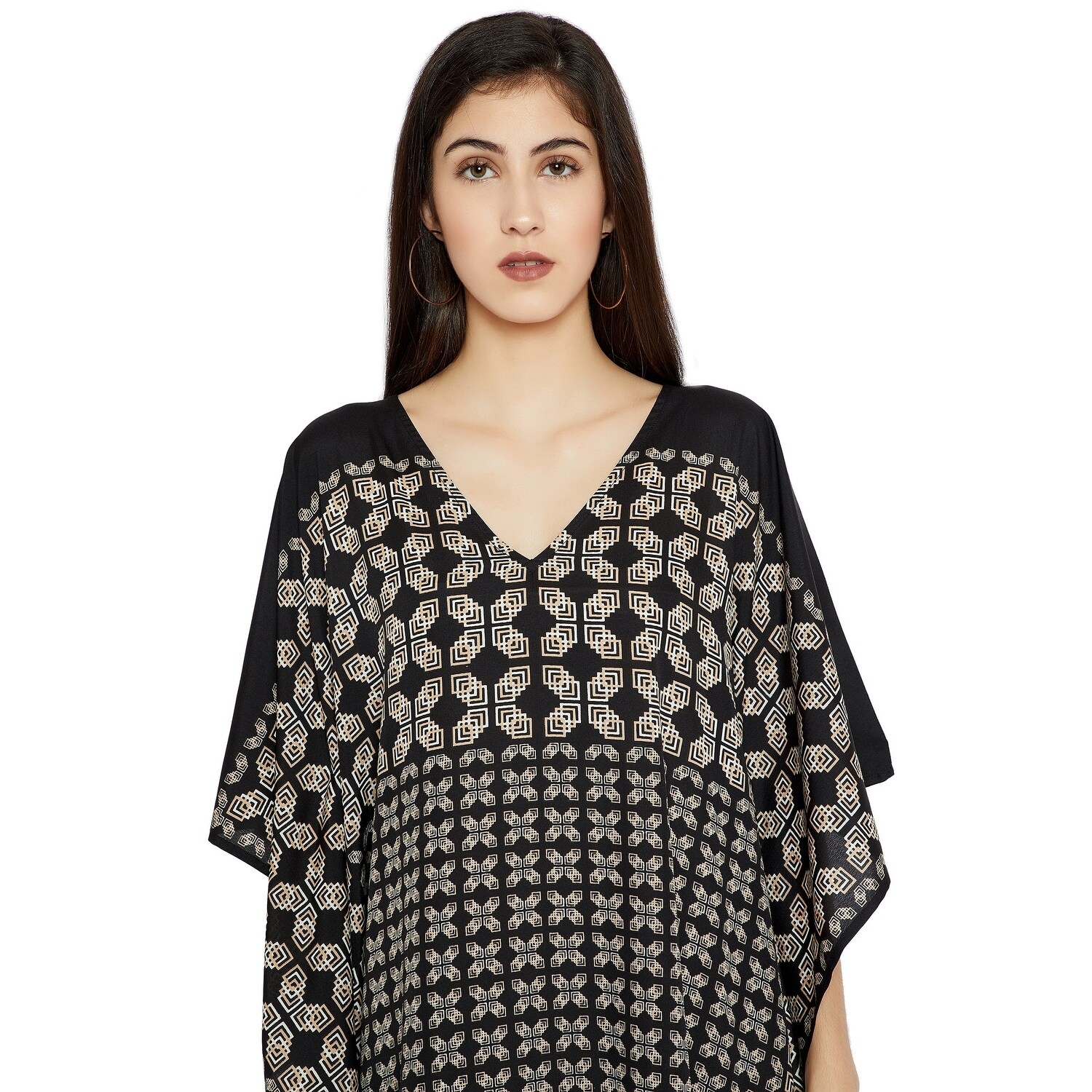 black kaftan maxi dress