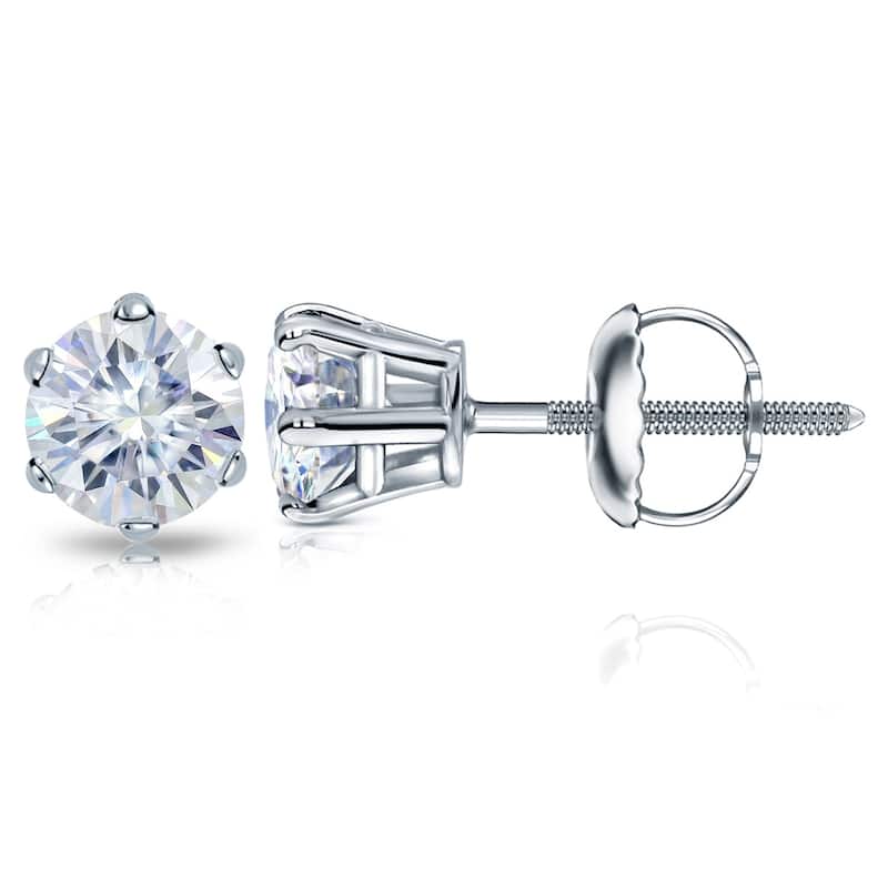 Auriya 4ctw Round Moissanite Stud Earrings Platinum