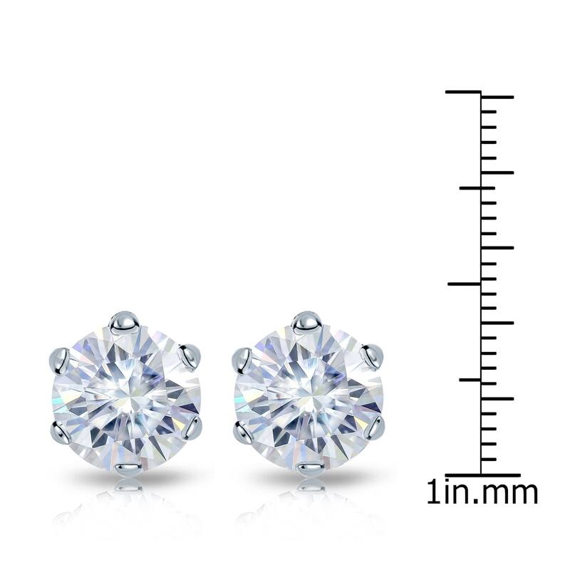 Auriya 18k Gold 7ctw Round Moissanite Stud Earrings