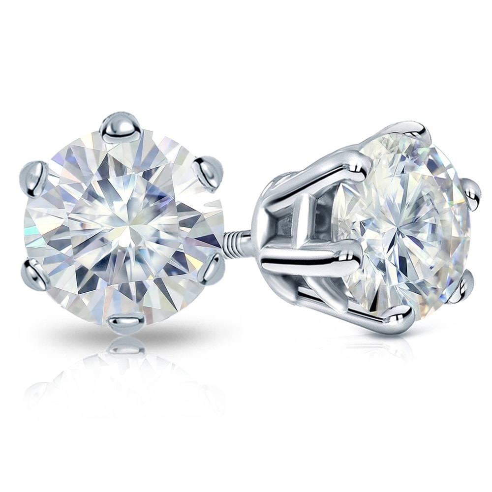 18K rose-gold GH//VVS Earring Studs 0.3 to 4 Carat Moissanite Stud Earrings Round Brilliant Stud Earrings for Women perfect Jewelry Gifts for Women Teen Girls