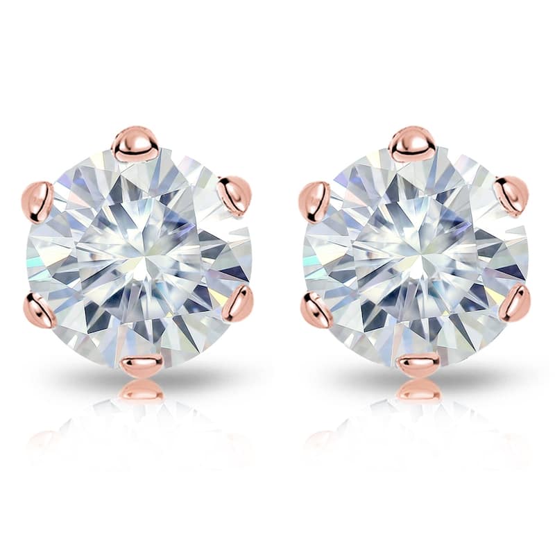 Auriya 5ctw Round Moissanite Stud Earrings 14k Gold