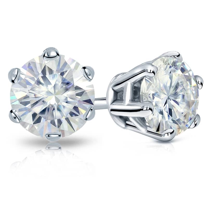 Auriya 5ctw Round Moissanite Stud Earrings 14k Gold