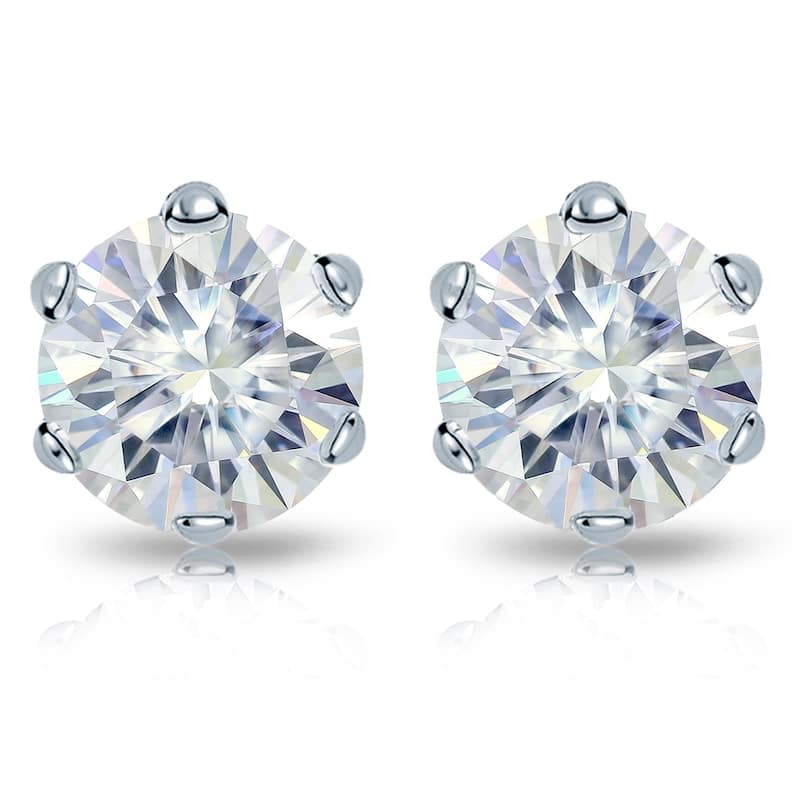 Auriya 5ctw Round Moissanite Stud Earrings 14k Gold