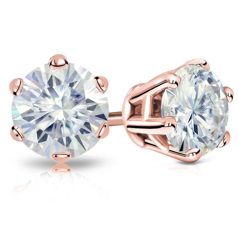 Auriya 5ctw Round Moissanite Stud Earrings 14k Gold