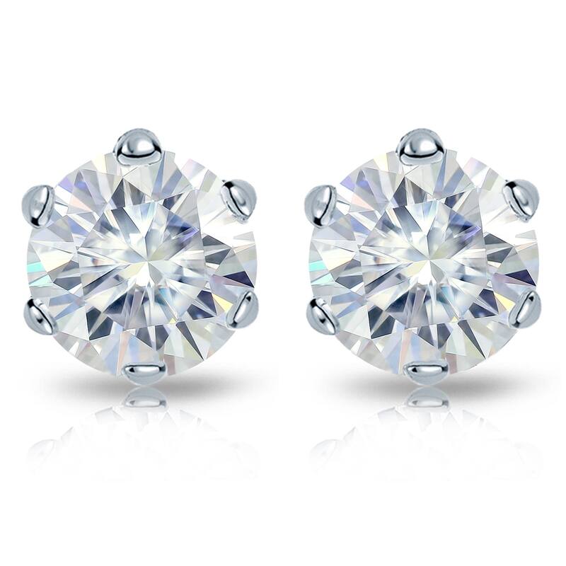 Auriya 5ctw Round Moissanite Stud Earrings 14k Gold