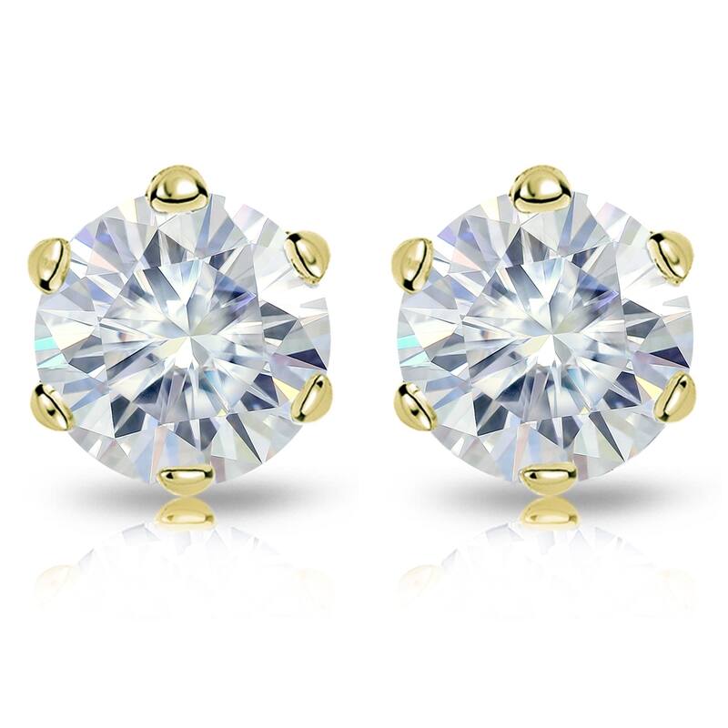 Auriya 5ctw Round Moissanite Stud Earrings 14k Gold