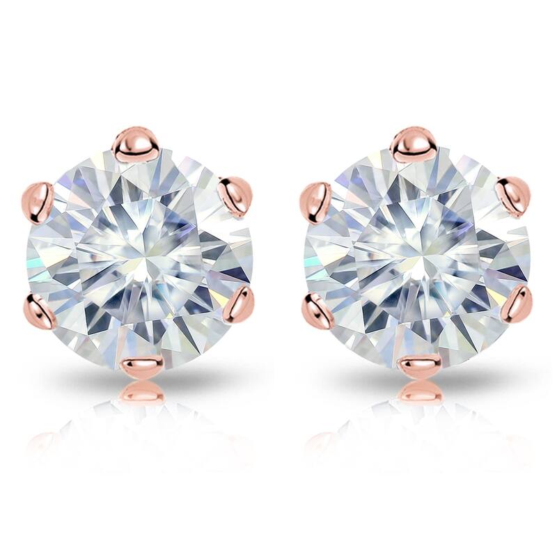 Auriya 5ctw Round Moissanite Stud Earrings 14k Gold