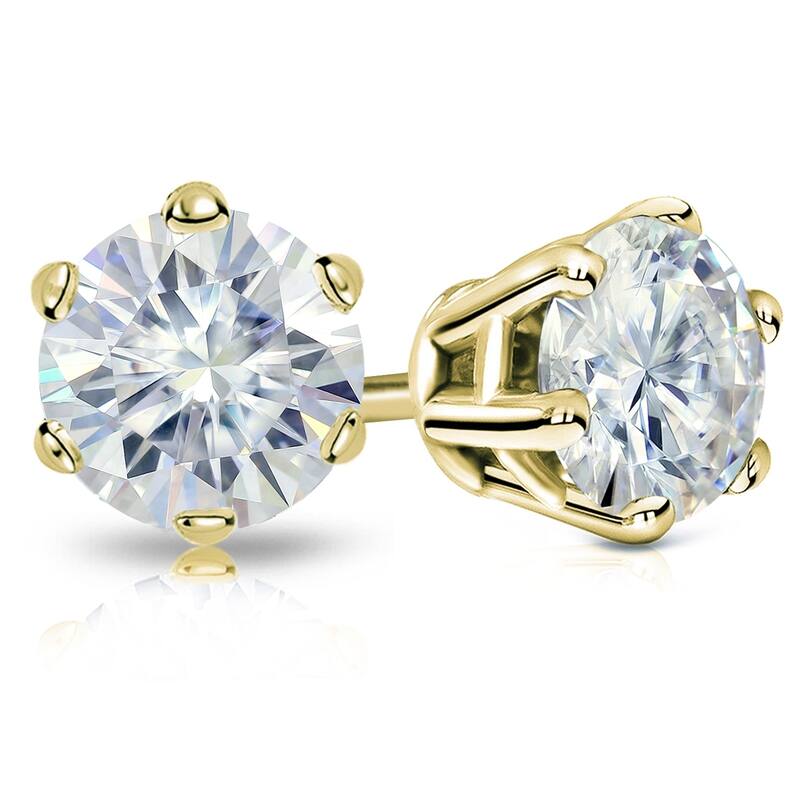 Auriya 7ctw Round Moissanite Stud Earrings 18k Gold