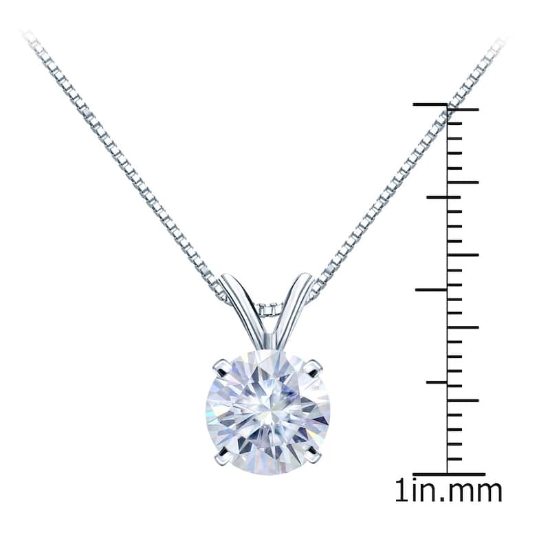 Auriya 1 3/4ctw Solitaire Moissanite Necklace 14k Gold - 7.8 mm