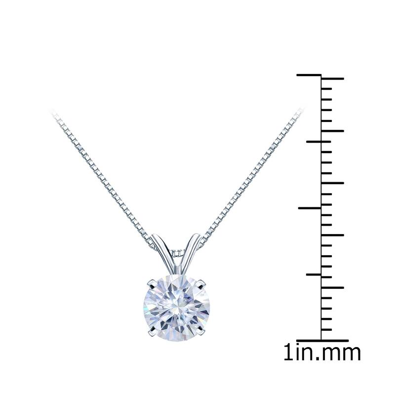 Auriya 3/4ctw Solitaire Moissanite Necklace 14k Gold - 5.9 mm - 5.9 mm