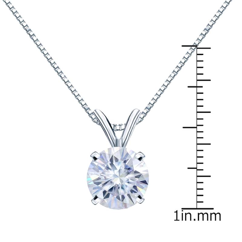 Auriya 3ctw Solitaire Moissanite Necklace Platinum - 9.3 mm
