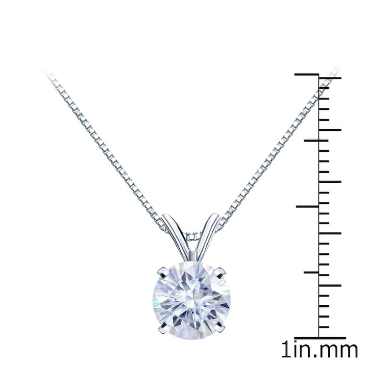 Auriya 1 1/4ctw Solitaire Moissanite Necklace 18k Gold - 7 mm - 7 mm