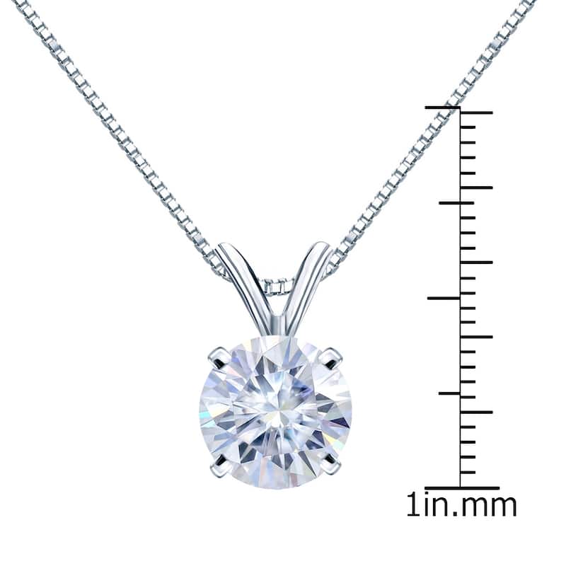 Auriya 3 1/2ctw Solitaire Moissanite Necklace Platinum - 9.8 mm