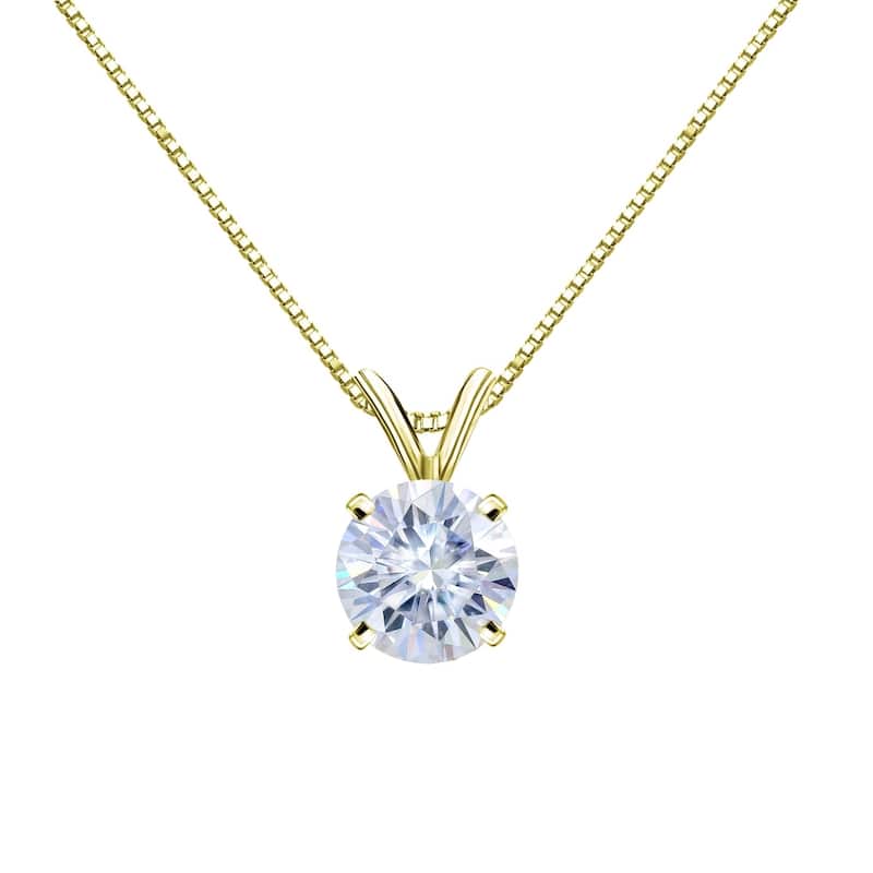 Auriya 1/2ctw Solitaire Moissanite Necklace 18k Gold - 5 mm - 5 mm