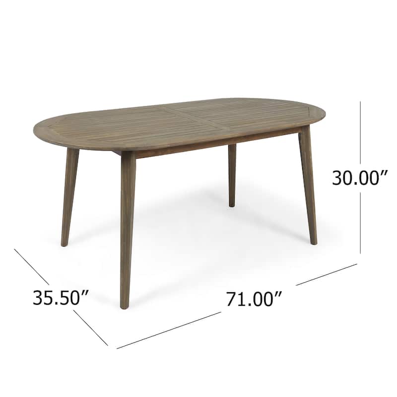 Casa Outdoor 6-seater Oval Acacia Dining Set by Christopher Knight Home