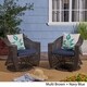 preview thumbnail 2 of 4, Big Sur Outdoor Wicker Swivel Chair with Cushions (Set of 2) by Christopher Knight Home