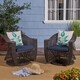 preview thumbnail 1 of 4, Big Sur Outdoor Wicker Swivel Chair with Cushions (Set of 2) by Christopher Knight Home