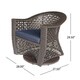preview thumbnail 3 of 4, Big Sur Outdoor Wicker Swivel Chair with Cushions (Set of 2) by Christopher Knight Home