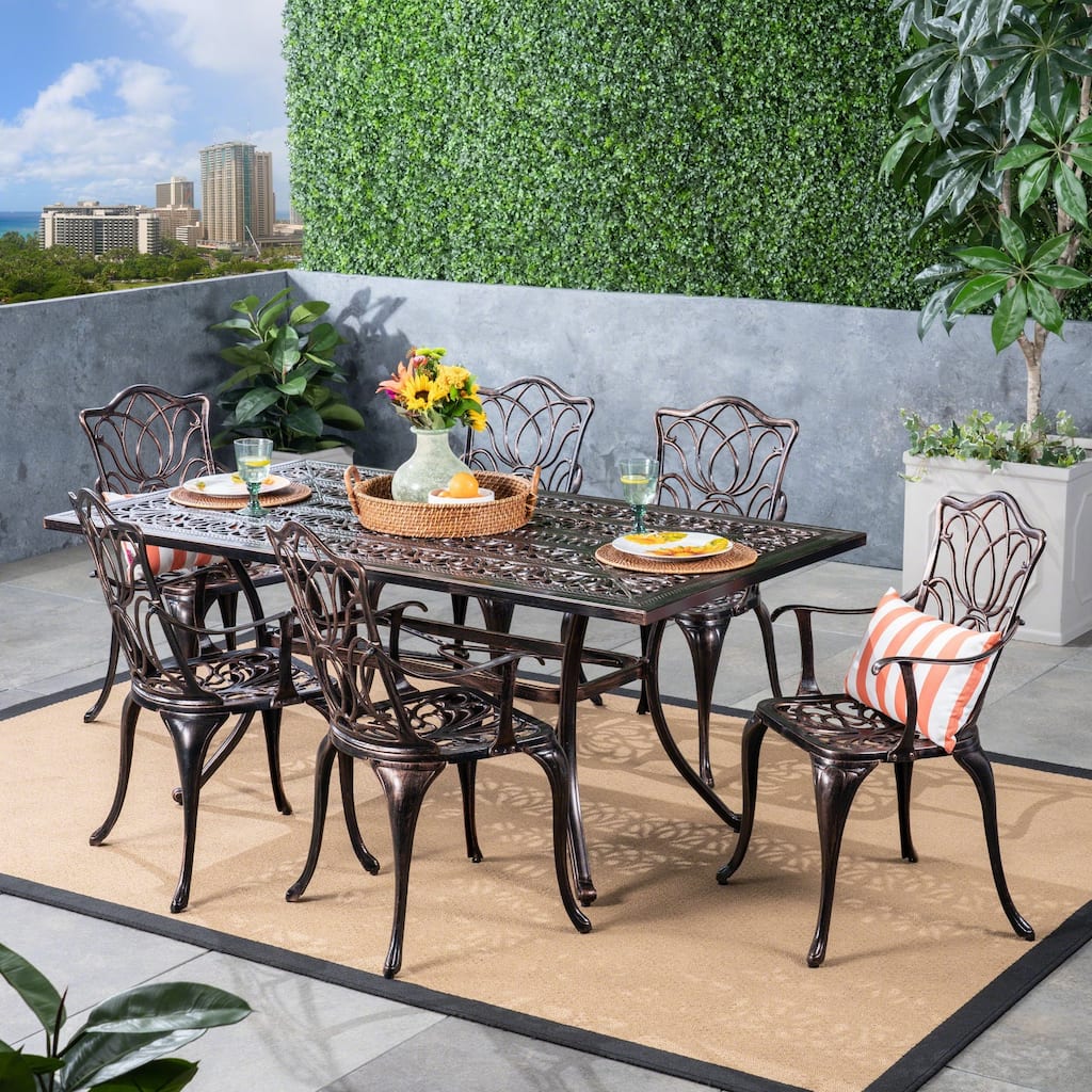Tucson Outdoor Cast Aluminum 6-piece Dining Set by Christopher Knight Home