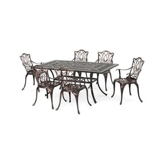 gardena outdoor 7pc cast aluminum dining set