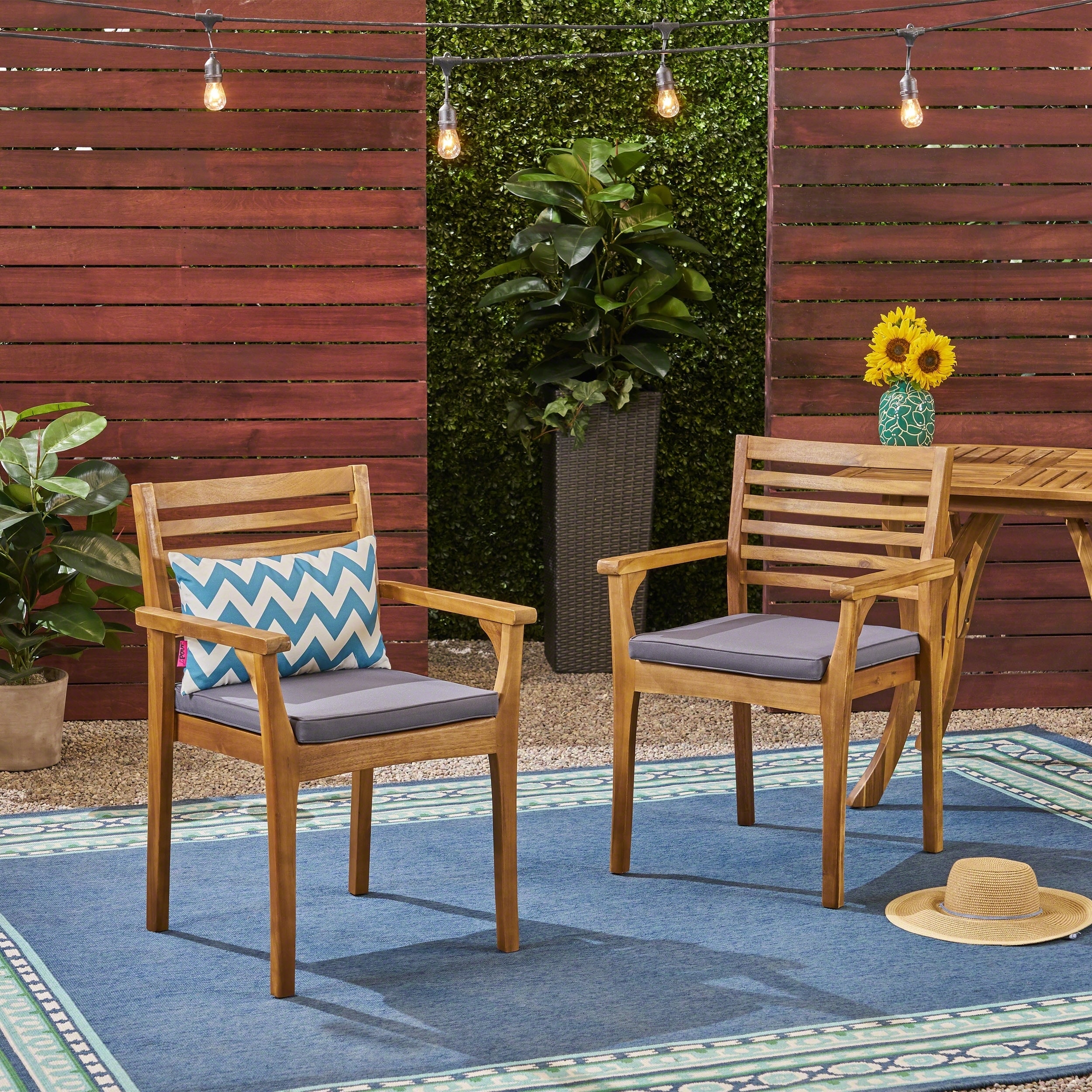 outdoor acacia dining chairs