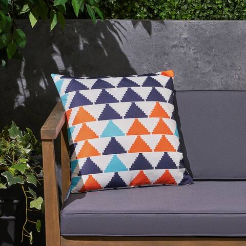 Triangle Boho Outdoor 17.75" Square Cushion by Christopher Knight Home