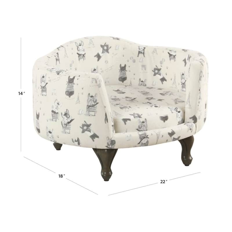 HomePop Pet Bed - Stain Resistant French Bulldog Print