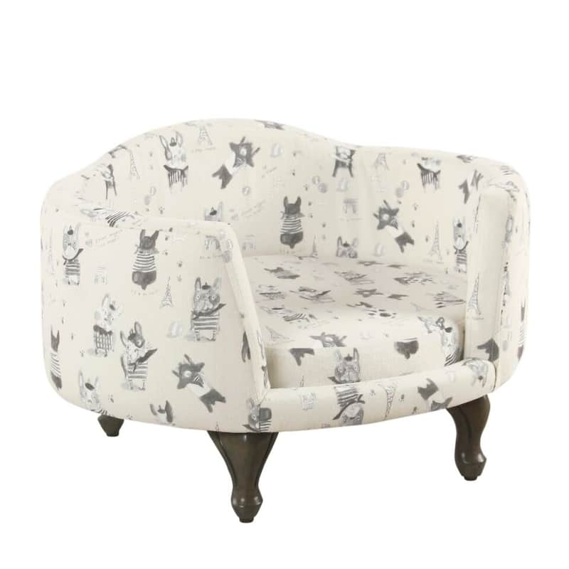 HomePop Pet Bed - Stain Resistant French Bulldog Print