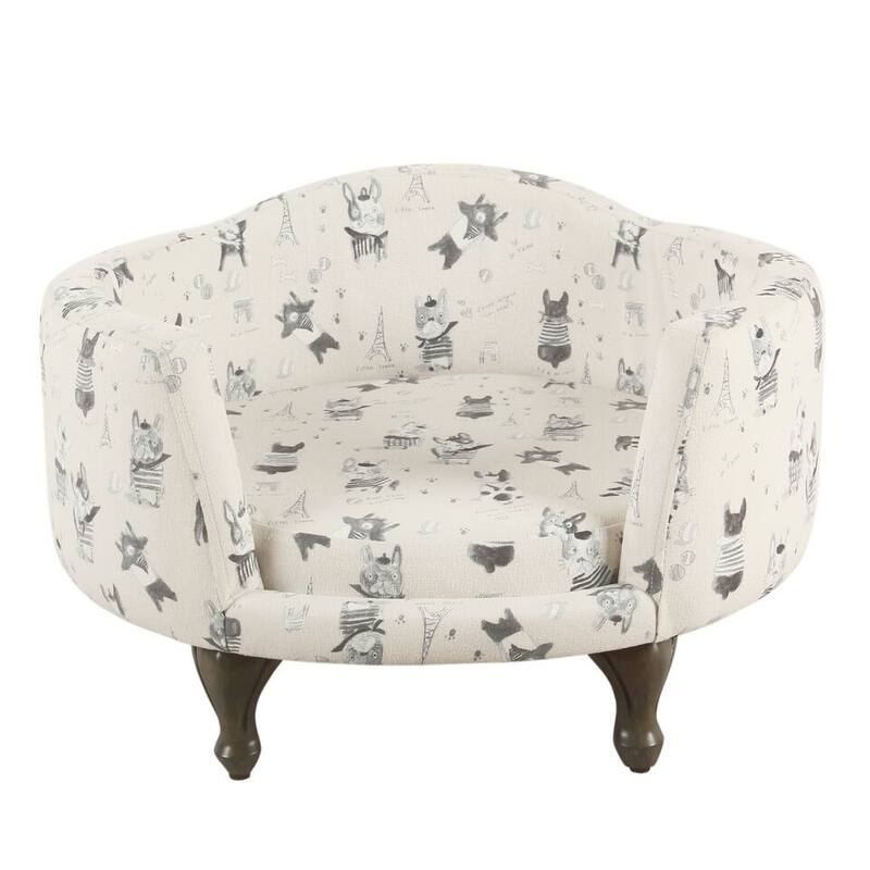 HomePop Pet Bed - Stain Resistant French Bulldog Print