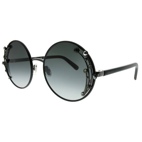 Jimmy Choo Round Gema/S 807 9O Women Black Frame Dark Grey Gradient Lens Sunglasses