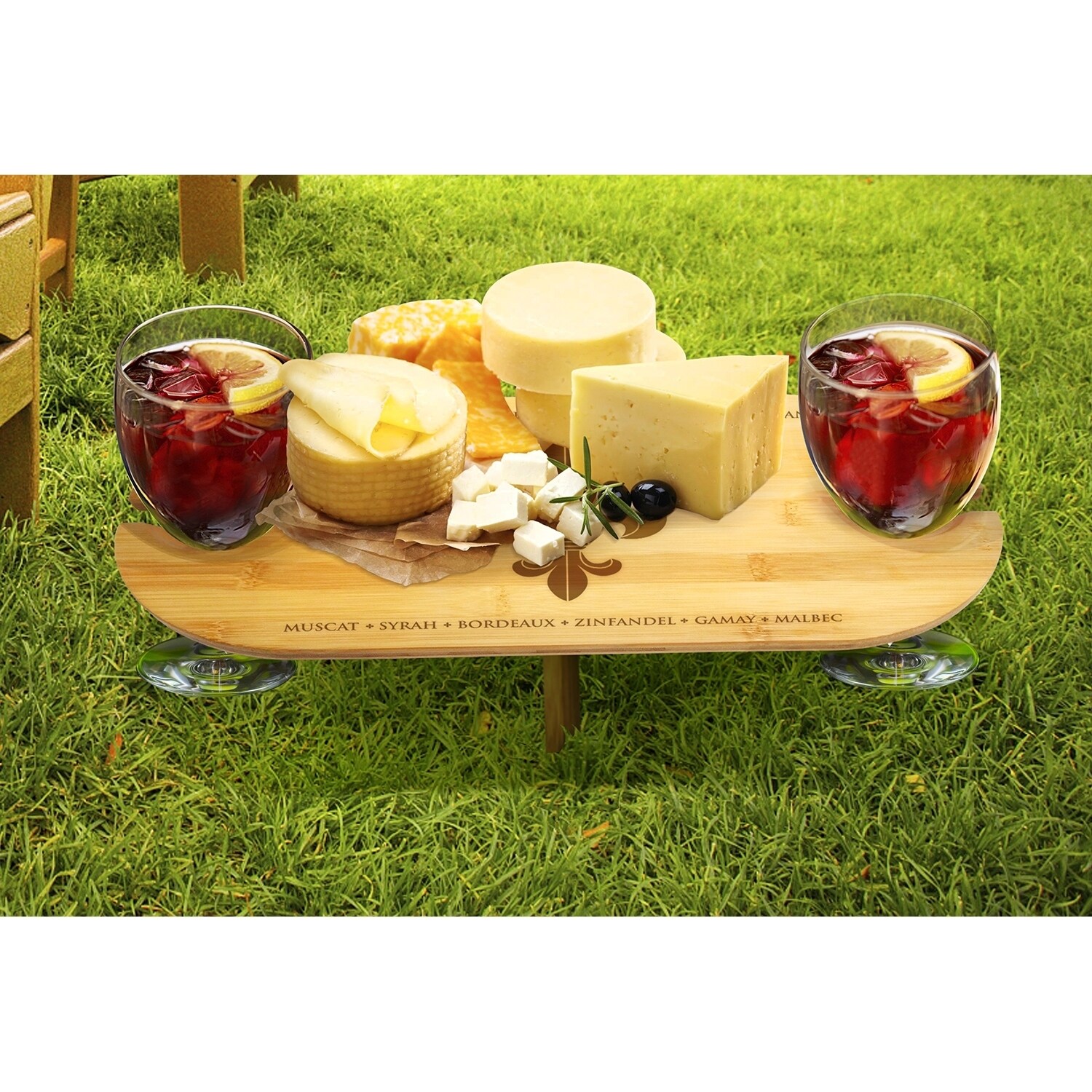 Shop Epicureanist Portable Outdoor Wine Table Overstock 23585126