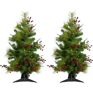 Fraser Hill Farm 4.0' Newberry Pine Tree - Clr LED Lght (SET 2)