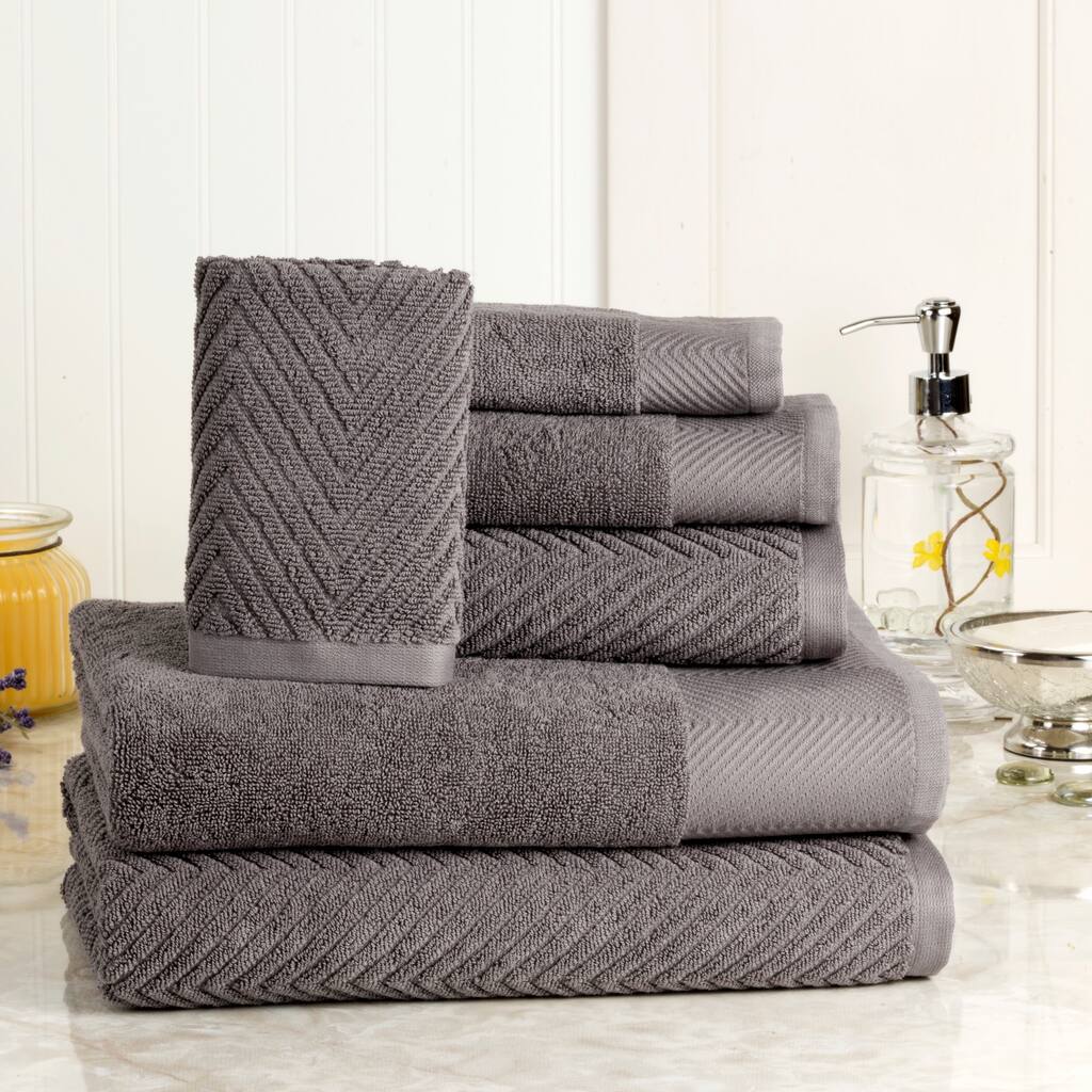 Elegance Spa 100-percent Egyptian Cotton Jacquard 6-piece Towel Set
