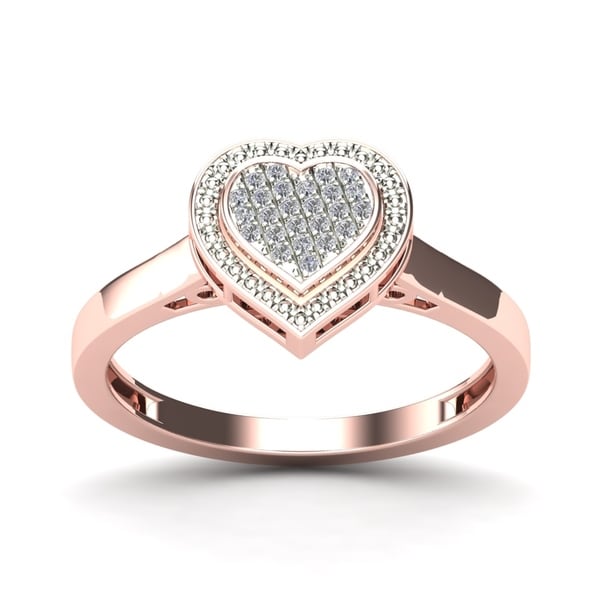 rose gold heart ring with diamonds