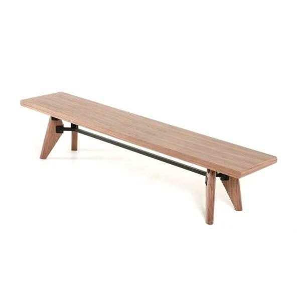 Shop Modrest Kennedy Mid Century Walnut Dining Bench Free