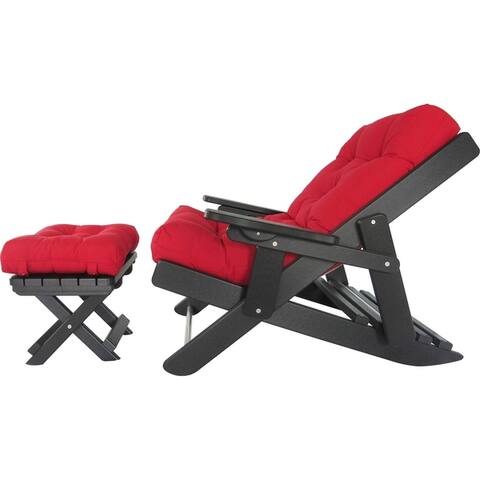 Poly Lumber Folding Siesta Chair with Folding Foot Rest