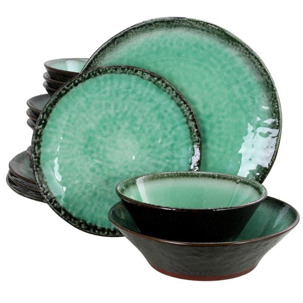 Shop Gibson Elite Green Lantern 16Piece Double Bowl Dinnerware Set