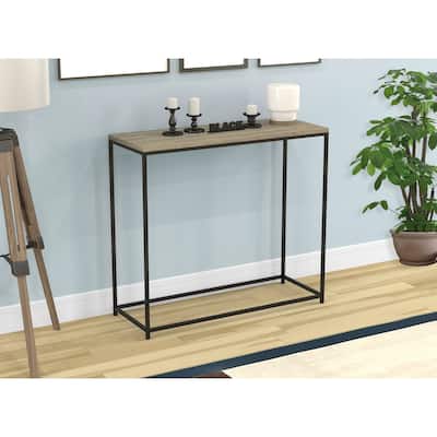 Console Table-Dark Taupe/Black Metal