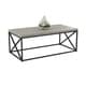 preview thumbnail 3 of 2, Coffee Table-48"L/Grey Wood/Black Metal