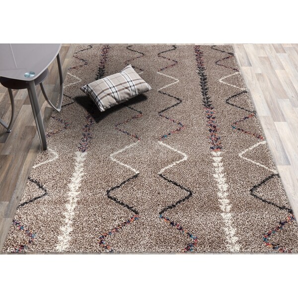 Sedona Champagne Power-Loomed Shag Rug 2'x3' - 2' x 3'