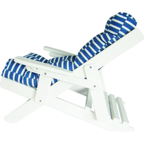 White Poly Lumber Adirondack Siesta Chair with Cushion