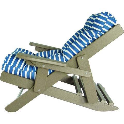 Weather Wood Poly Lumber Adirondack Siesta Chair with Cushion