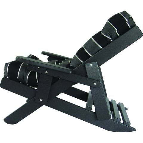 Black Poly Lumber Adirondack Siesta Chair with Cushion