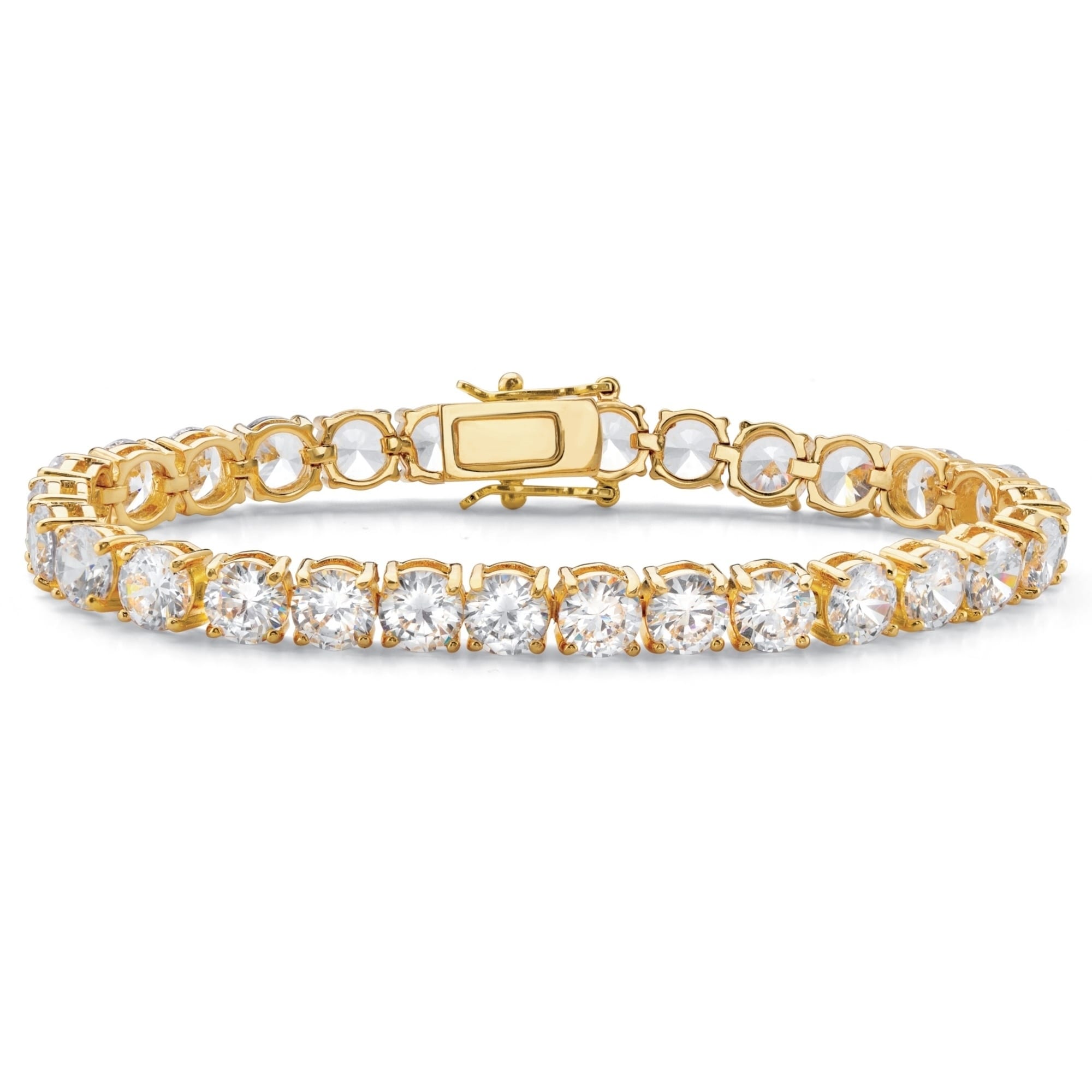 gold bracelet with cubic zirconia